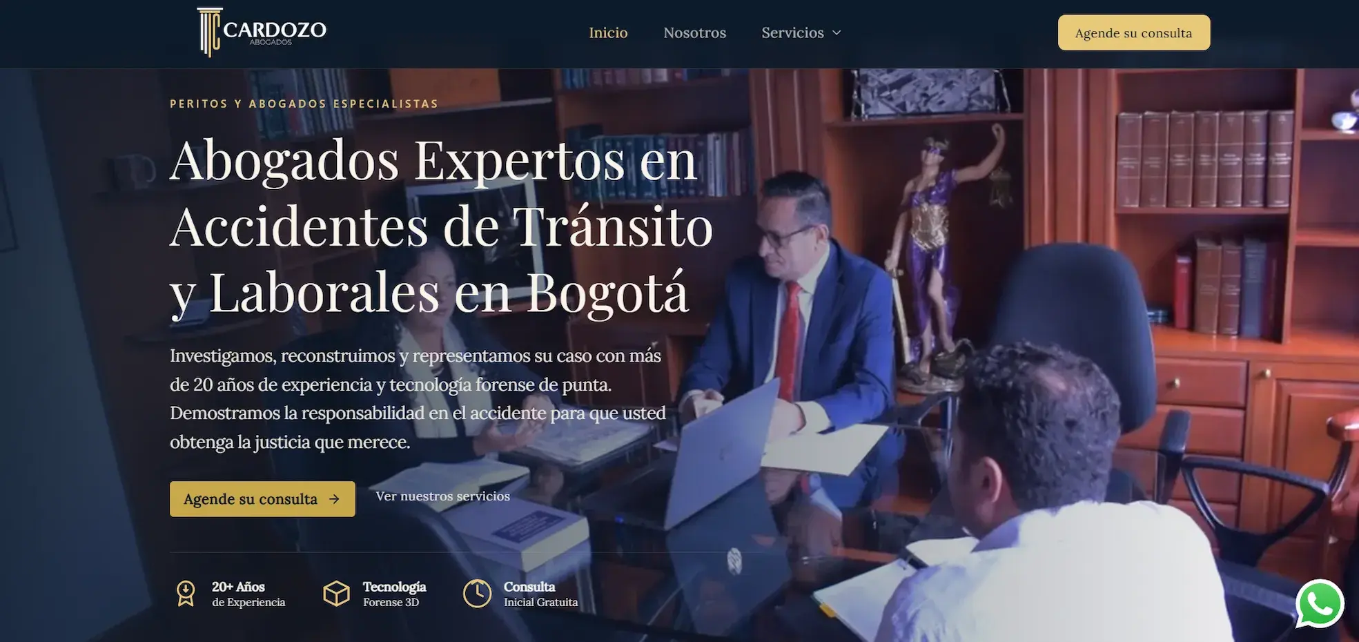 Sitio web de Cardozo Abogados